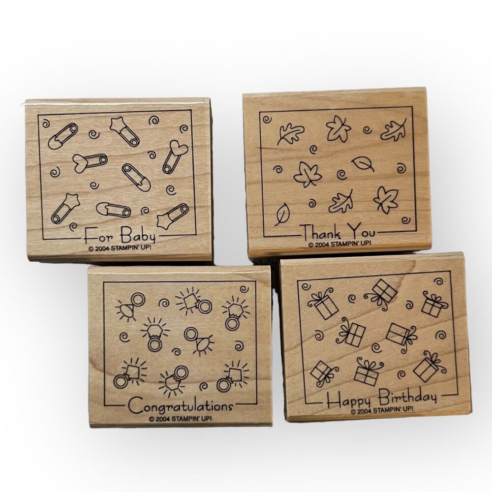 Stampin’ Up! Vintage 2004 Fabulous Four Set of 4 Special Occasion Stamps